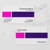 Carte De Visite Bande moyenne - Deux tons 02 - Rose et Dp violet (Devant / Derrière)