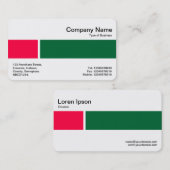 Carte De Visite Bande moyenne - Deux tons 02 - Rouge et Vert (Devant / Derrière)