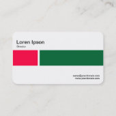 Carte De Visite Bande moyenne - Deux tons 02 - Rouge et Vert (Dos)