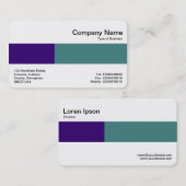 Carte De Visite Bande moyenne - Deux tons - Bleu et Vert (Devant / Derrière)