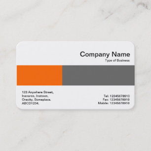 Carte De Visite Bande moyenne - Deux tons - orange et gris