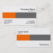 Carte De Visite Bande moyenne - Deux tons - orange et gris (Devant / Derrière)