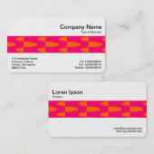 Carte De Visite Bande Moyenne - Motif Rose Chaud Et Orange (Devant / Derrière)