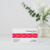 Carte De Visite Bande Moyenne - Motif Rose Chaud Et Orange (Debout devant)