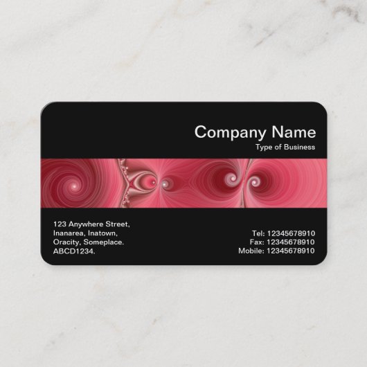 Carte De Visite Bande moyenne (Noir) - Fractale 03 (Devant)