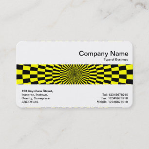 Carte De Visite Bande moyenne - Op Art Jaune et Noir