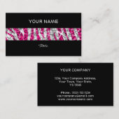 Carte De Visite Bande noire de Glitz Zebra (Devant / Derrière)