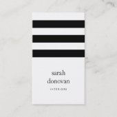 Carte De Visite Bande noire et blanche moderne (Devant)