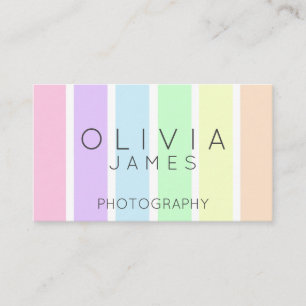 Carte De Visite Bande pastel minimaliste chic multicolore