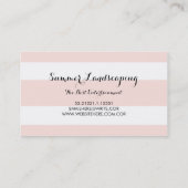 Carte De Visite Bande rose fleurs or confetti aquarelle (Dos)