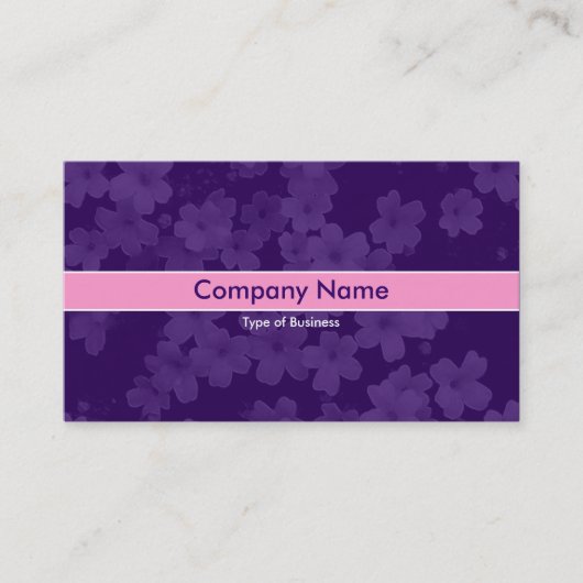 Carte De Visite Bande rose - Fleurs - Violet profond (Devant)