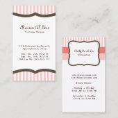 Carte De Visite Bande rose vintage (Devant / Derrière)