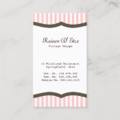 Carte De Visite Bande rose vintage (Devant)