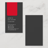 Carte De Visite Bande rouge grise professionnelle unique (Devant / Derrière)