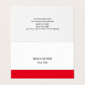 Carte De Visite Bande rouge minimaliste minimaliste unique (Extérieur déplié)