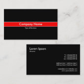Carte De Visite Bande rouge - Noir (Devant / Derrière)