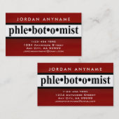 Carte De Visite Bande rouge phlébotomiste (DOUBLE CÔTÉ) (Devant / Derrière)