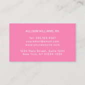 Carte De Visite Bande stéthoscopique rose Infirmier pinguin mignon (Dos)