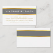 Carte De Visite Bande STRIP MODERNE simple élégant moyen gris or (Devant / Derrière)