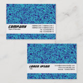 Carte De Visite Bande Texture - Impressionnisme Bleu (Devant / Derrière)