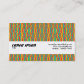 Carte De Visite Bande Texture - Motif orange et vert (Dos)