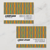 Carte De Visite Bande Texture - Motif orange et vert (Devant / Derrière)
