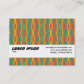 Carte De Visite Bande Texture - Motif orange et vert (Dos)