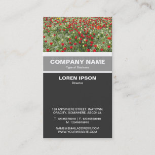 Carte De Visite Bandé vertical - Lit de tulipes