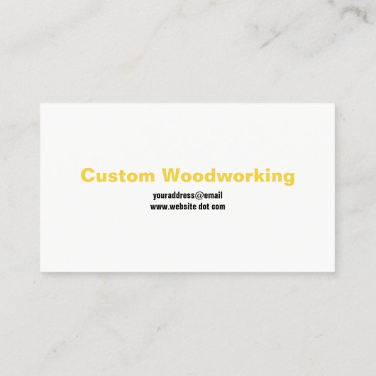 Carte De Visite Bande verticale Jaune Mesure Travaux de constructi (Dos)