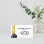 Carte De Visite Bande verticale Jaune Mesure Travaux de constructi (Debout devant)