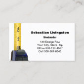 Carte De Visite Bande verticale Jaune Mesure Travaux de constructi (Devant)