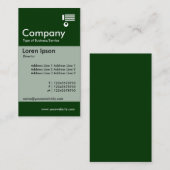 Carte De Visite Bande verticale - Vert foncé (Devant / Derrière)