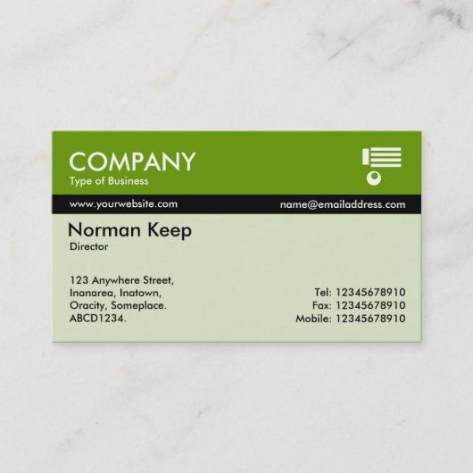 Carte De Visite Banded couleur - Vert (669900) (Devant)