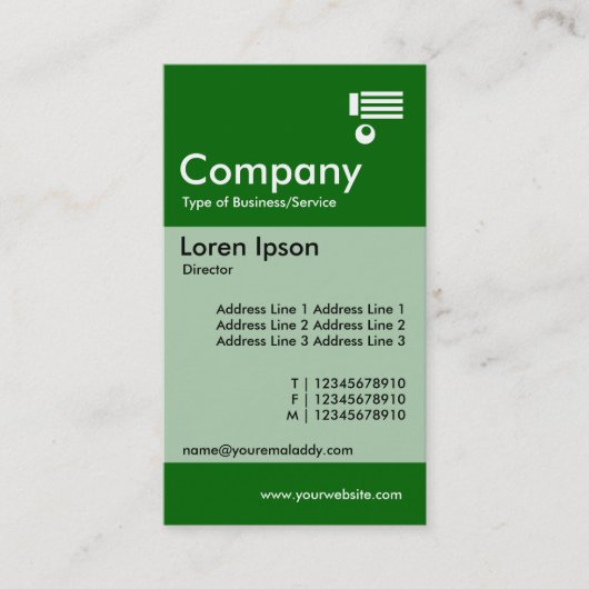 Carte De Visite Banded vertical - Vert (006600) (Devant)
