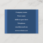 Carte De Visite Bandes bleu monogramme (Dos)