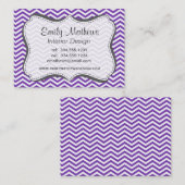 Carte De Visite Bandes Chevron Violet De Raisin (Devant / Derrière)