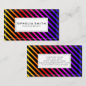 Carte De Visite Bandes Chic Colorées (Devant / Derrière)