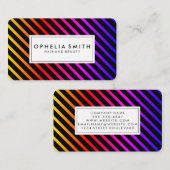 Carte De Visite Bandes Chic Colorées (Devant / Derrière)