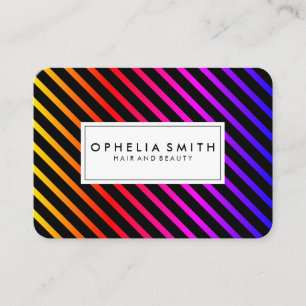 Carte De Visite Bandes Chic Colorées