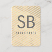 Carte De Visite Bandes Chic Monogrammes (Devant)