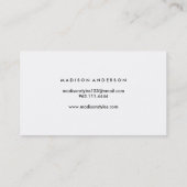 Carte De Visite Bandes Chic Noir & Blanc en Or (Dos)