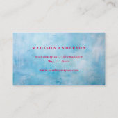 Carte De Visite Bandes chics en or rose et blanc marine (Dos)