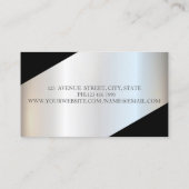 Carte De Visite Bandes d'argent géométriques modernes (Dos)