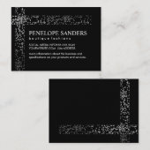 Carte De Visite Bandes d'argent tressées Noir (Devant / Derrière)