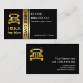 Carte De Visite Bandes de camion d'or élégant (Devant / Derrière)
