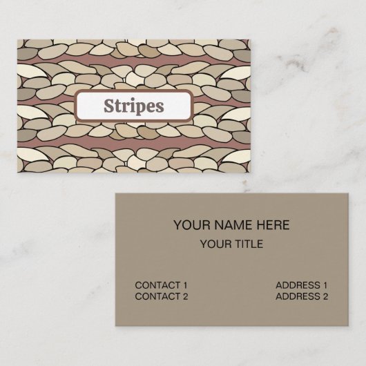 Carte De Visite Bandes de corde modernes (Devant / Derrière)