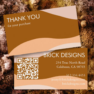 Carte De Visite Bandes de courbes Rétro minimaliste moderne QR Cod