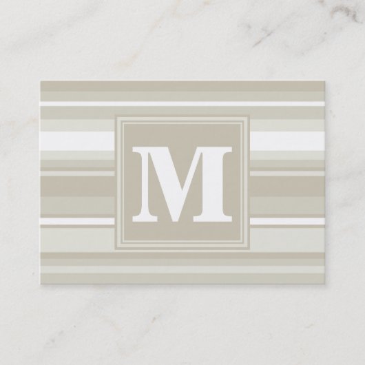 Carte De Visite Bandes de grès monogramme (Devant)