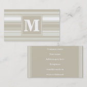 Carte De Visite Bandes de grès monogramme (Devant / Derrière)