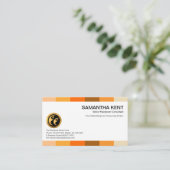 Carte De Visite Bandes de palette de couleurs chaudes main-d'oeuvr (Debout devant)